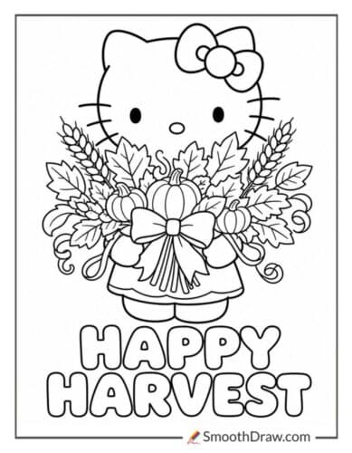 Hello Kitty With Autumn Bouquet
