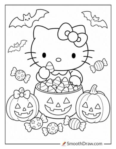 Hello Kitty With Candy Corn