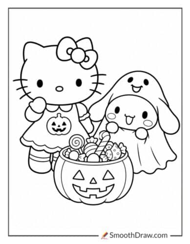 Hello Kitty With Cinnamoroll Ghost Costume