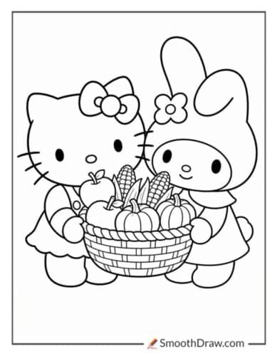 Hello Kitty With My Melody Harvest Basket