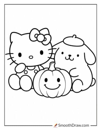 Hello Kitty With Pompompurin Pumpkin