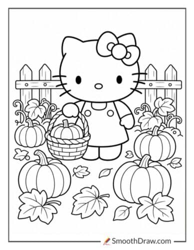Hello Kitty With Pumpkin Patch