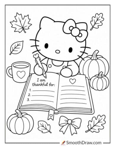 Hello Kitty With Thankful Journal