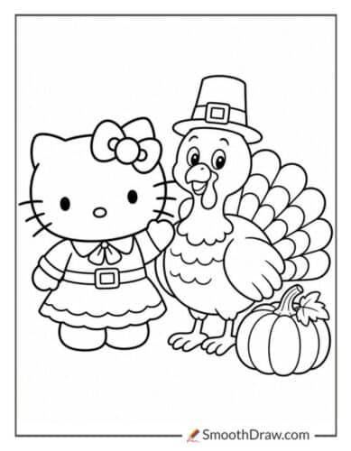 Hello Kitty With Thanksgiving Turkey