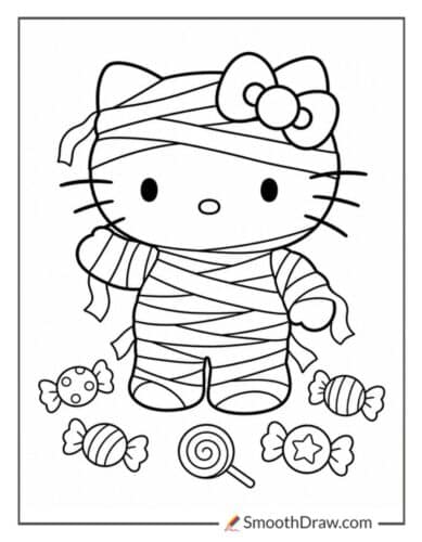 Hello Kitty Wrapped As Mummy