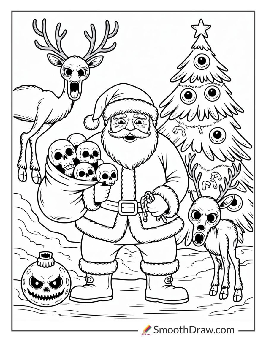 Horror Christmas Coloring Pages