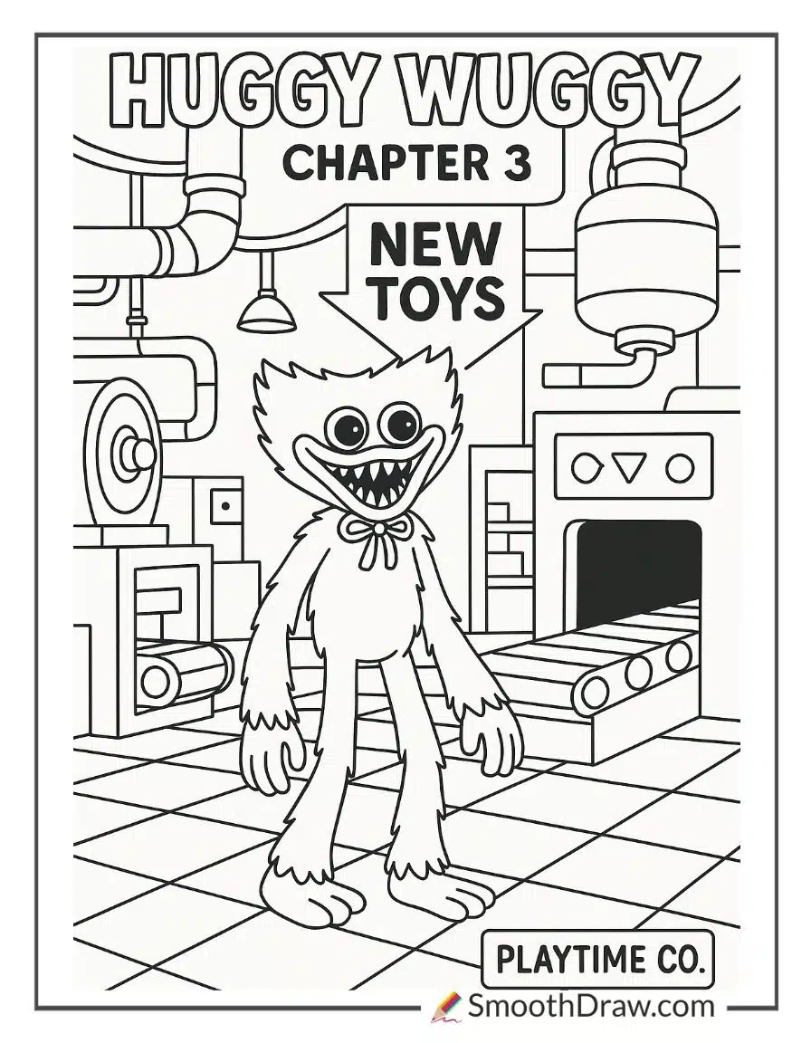 Huggy Wuggy Chapter 3 Coloring Pages