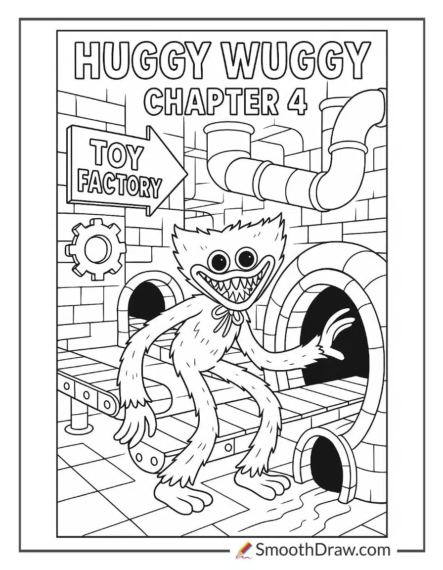 Huggy Wuggy Chapter 4 Coloring Pages