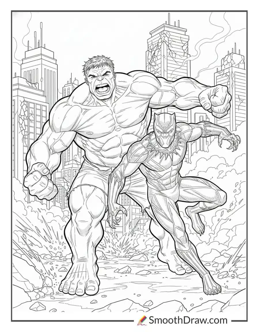 Hulk And Black Panther Coloring Pages