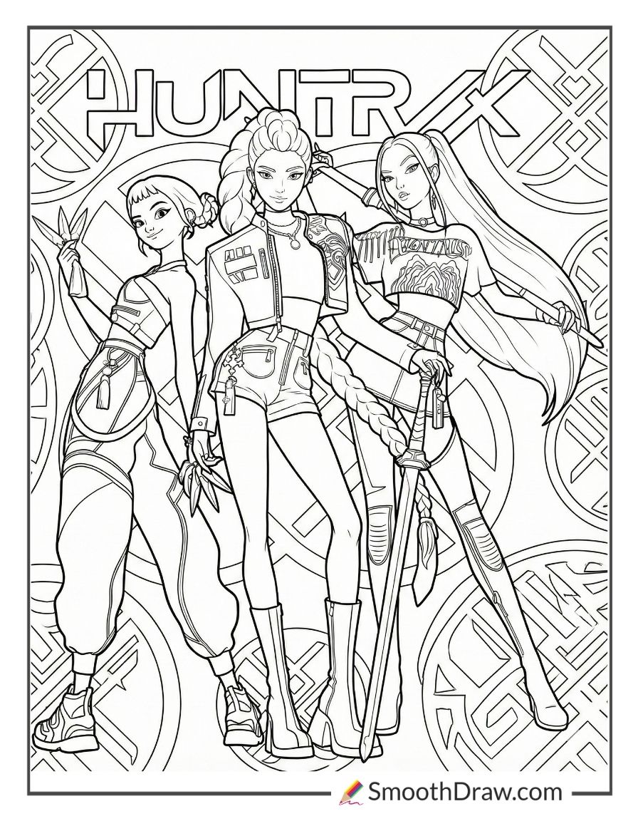 Huntrix Coloring Book