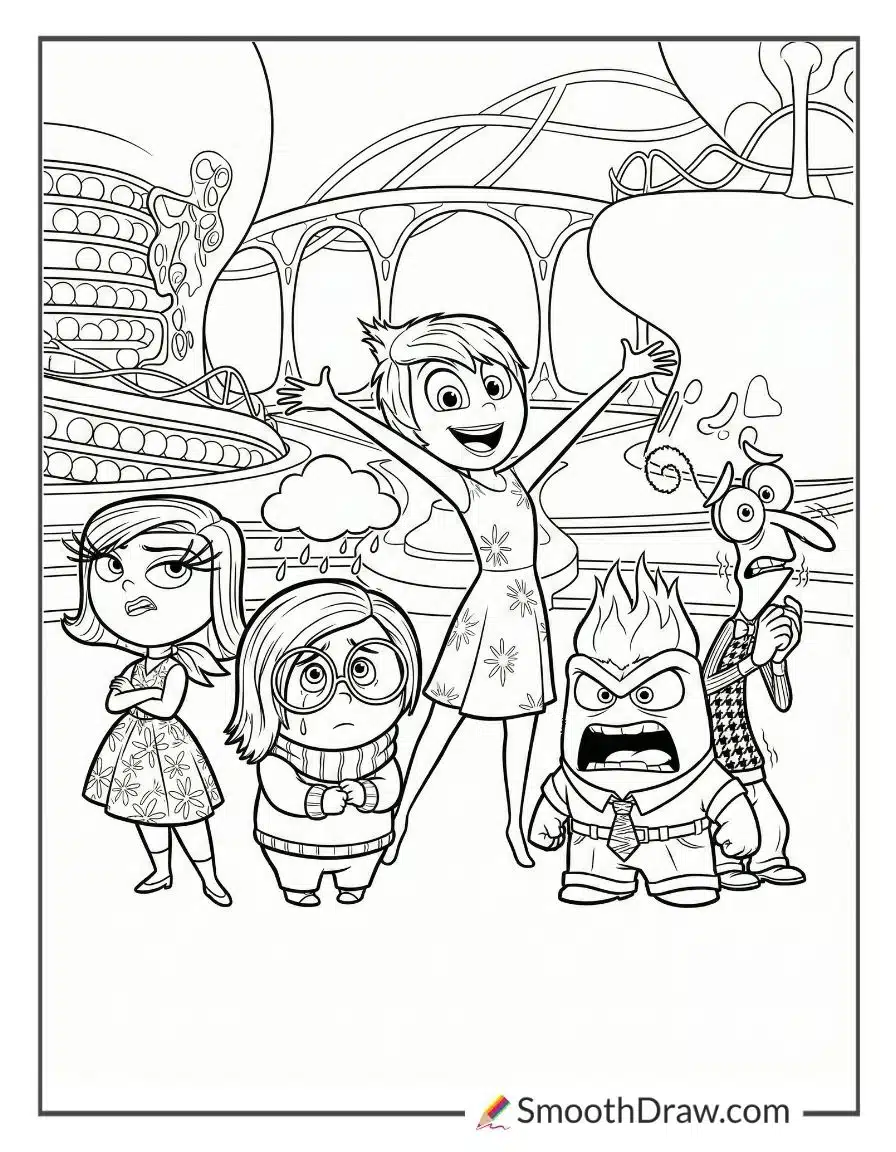 Inside Out Characters Coloring Pages