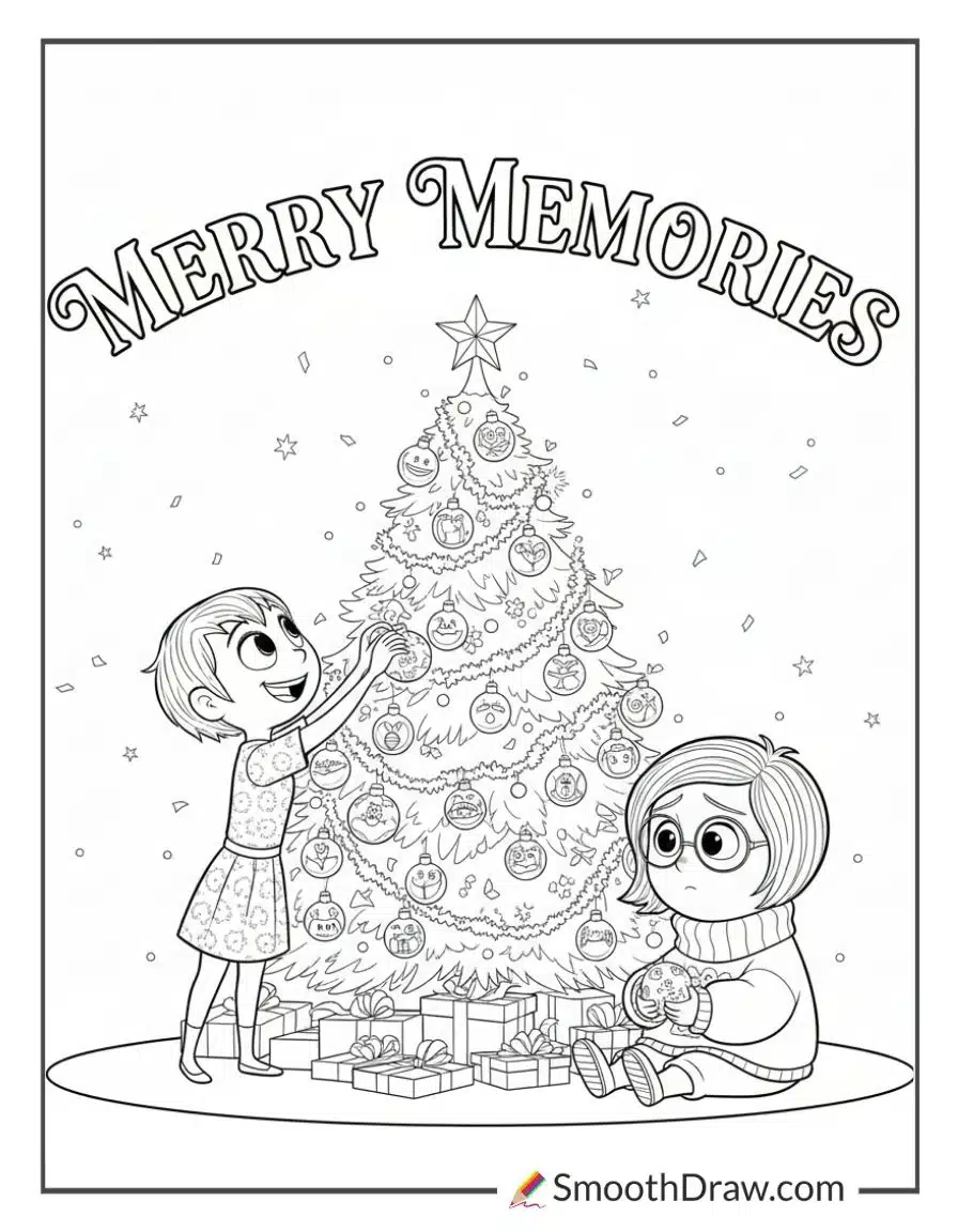 Inside Out Christmas Coloring Pages