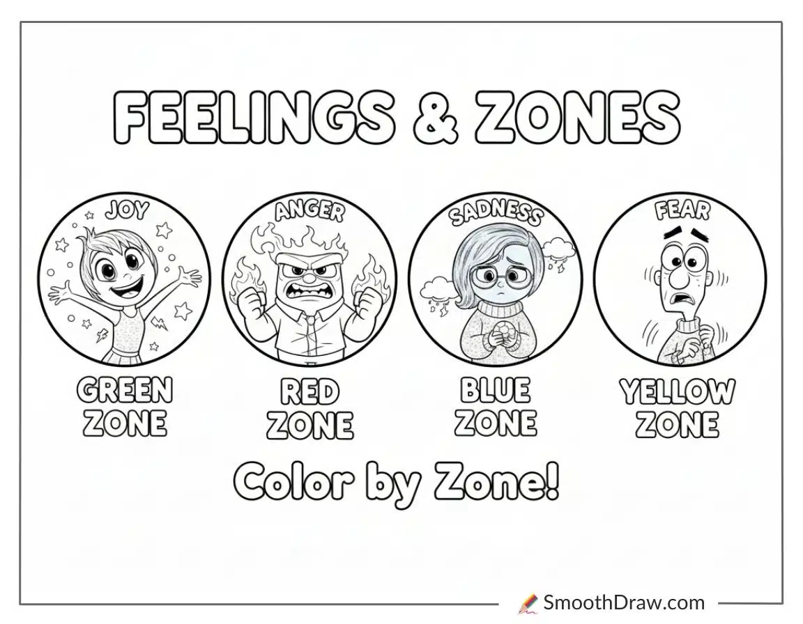 Inside Out Zones Of Regulation Coloring Pages