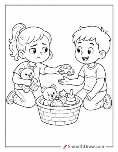 Jealous Child Sharing Toys