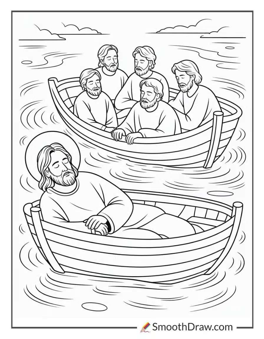 Jesus Asleep In Boat