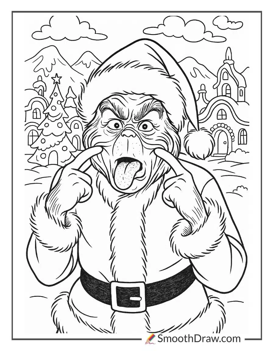 Jim Carrey Grinch Coloring Page
