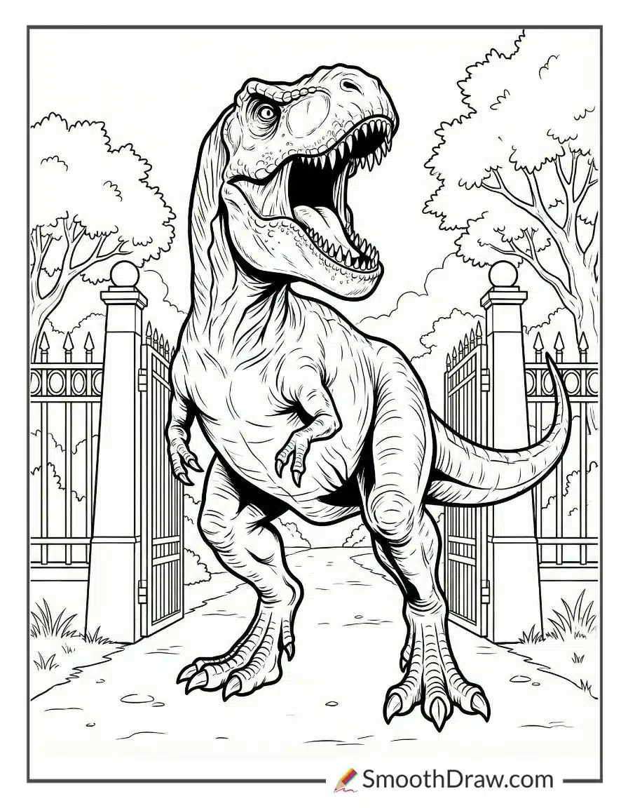 Jurassic World T Rex Coloring Page