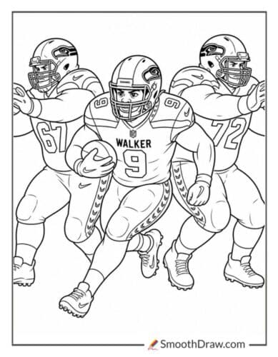 Kenneth Walker Rushing Forward
