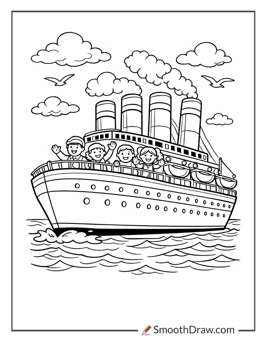 Kid Titanic Coloring Pages
