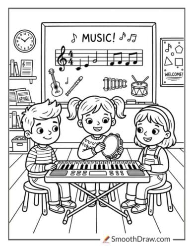 Kids In A Music Classroom