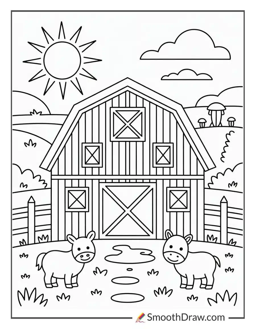 kindergarten farm coloring pages