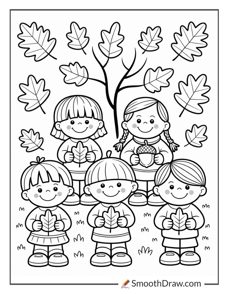 Kindergarten October Coloring Pages