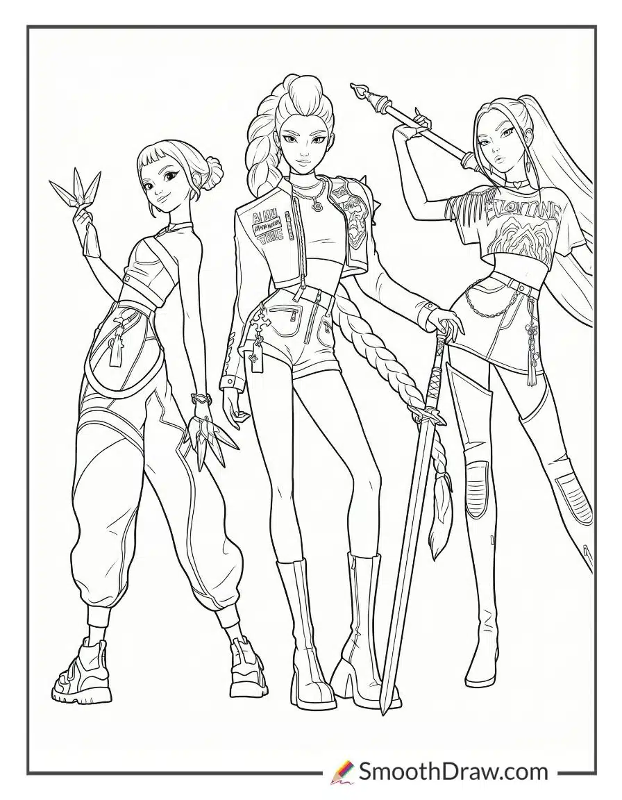 Kpop Demon Hunters Coloring Pages