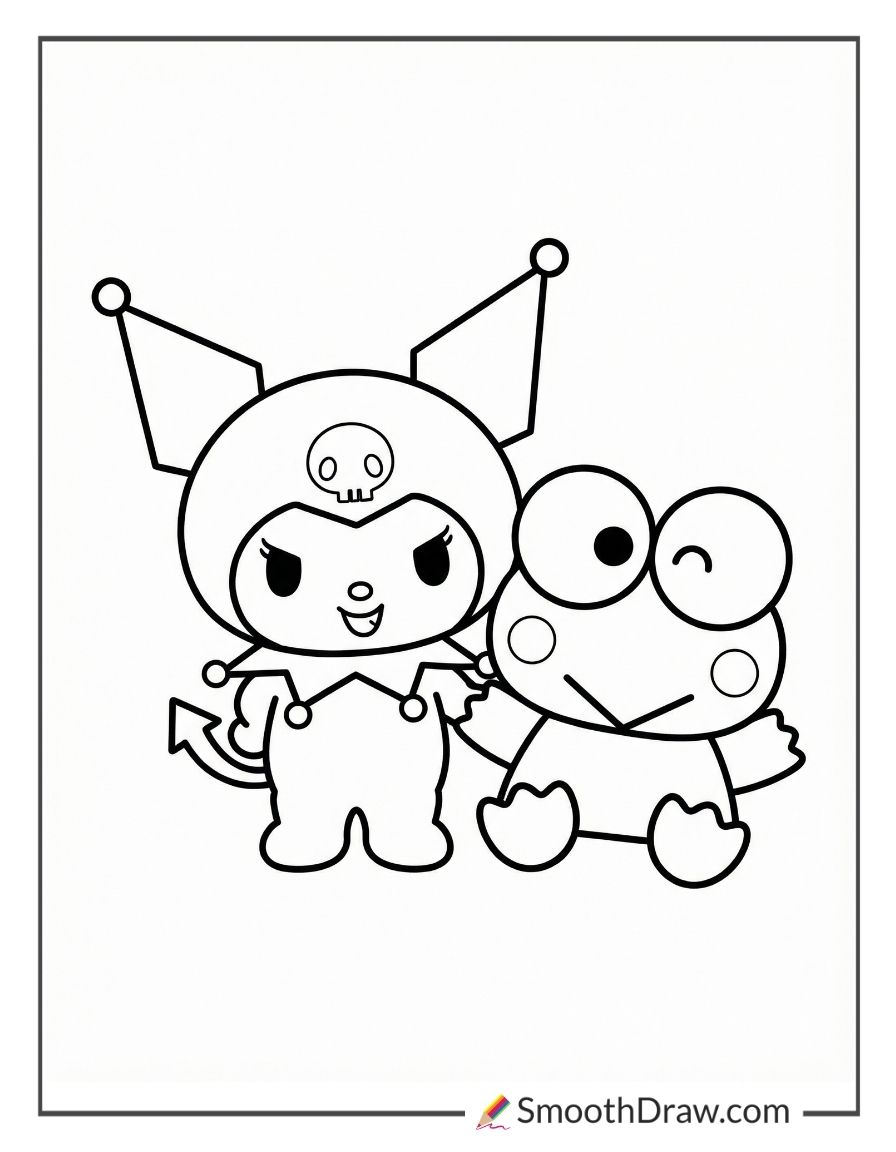 Kuromi And Keroppi Coloring Pages