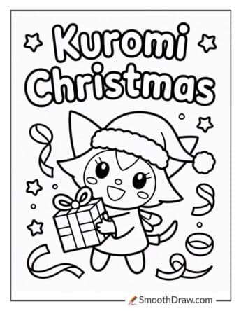 kuromi christmas coloring pages