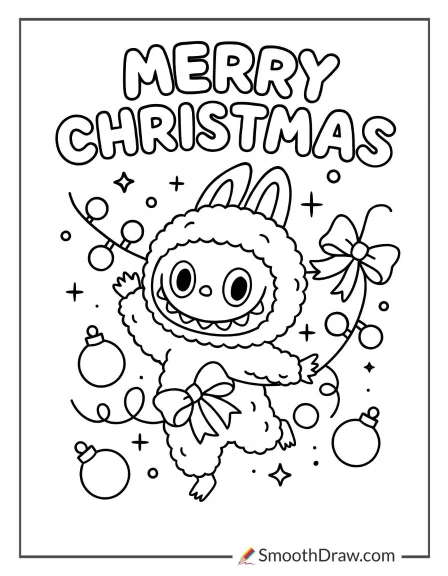 labubu christmas coloring pages