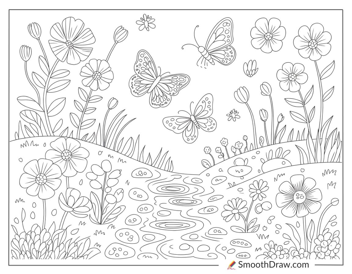 landscape coloring pages for kids