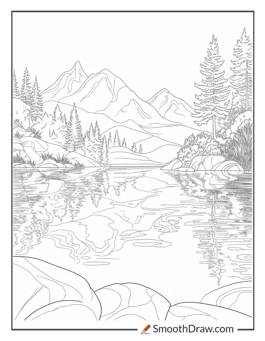landscape nature coloring pages