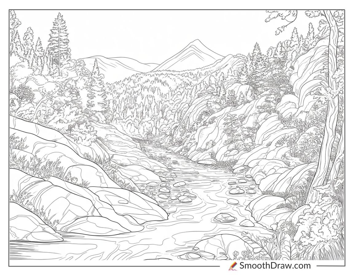 landscape scenery coloring pages