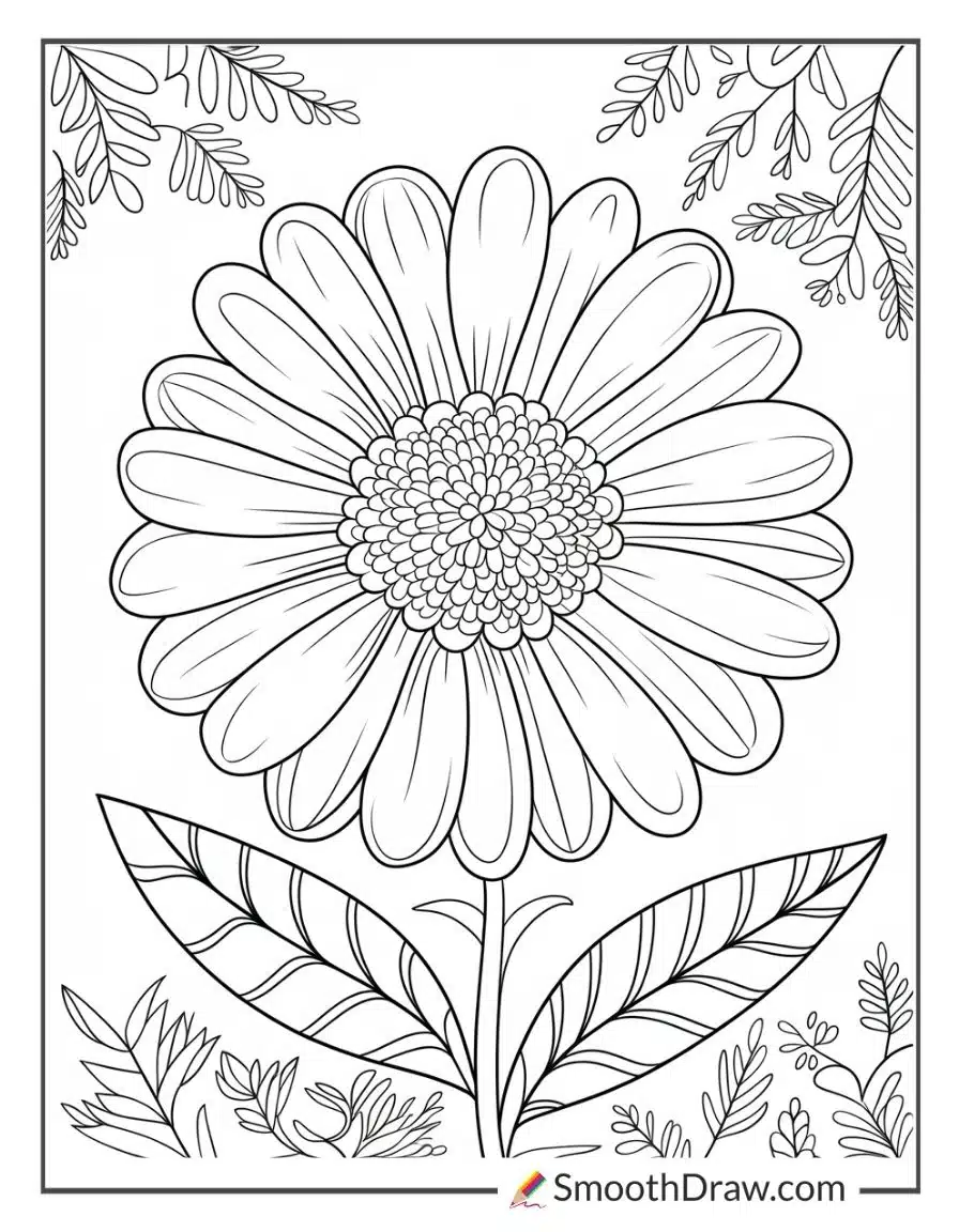 large flower coloring sheet