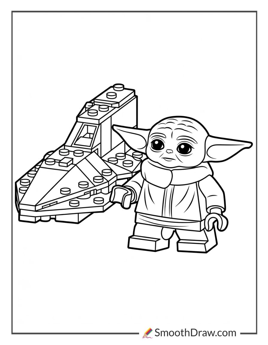 Lego Star Wars Coloring Pages Baby Yoda