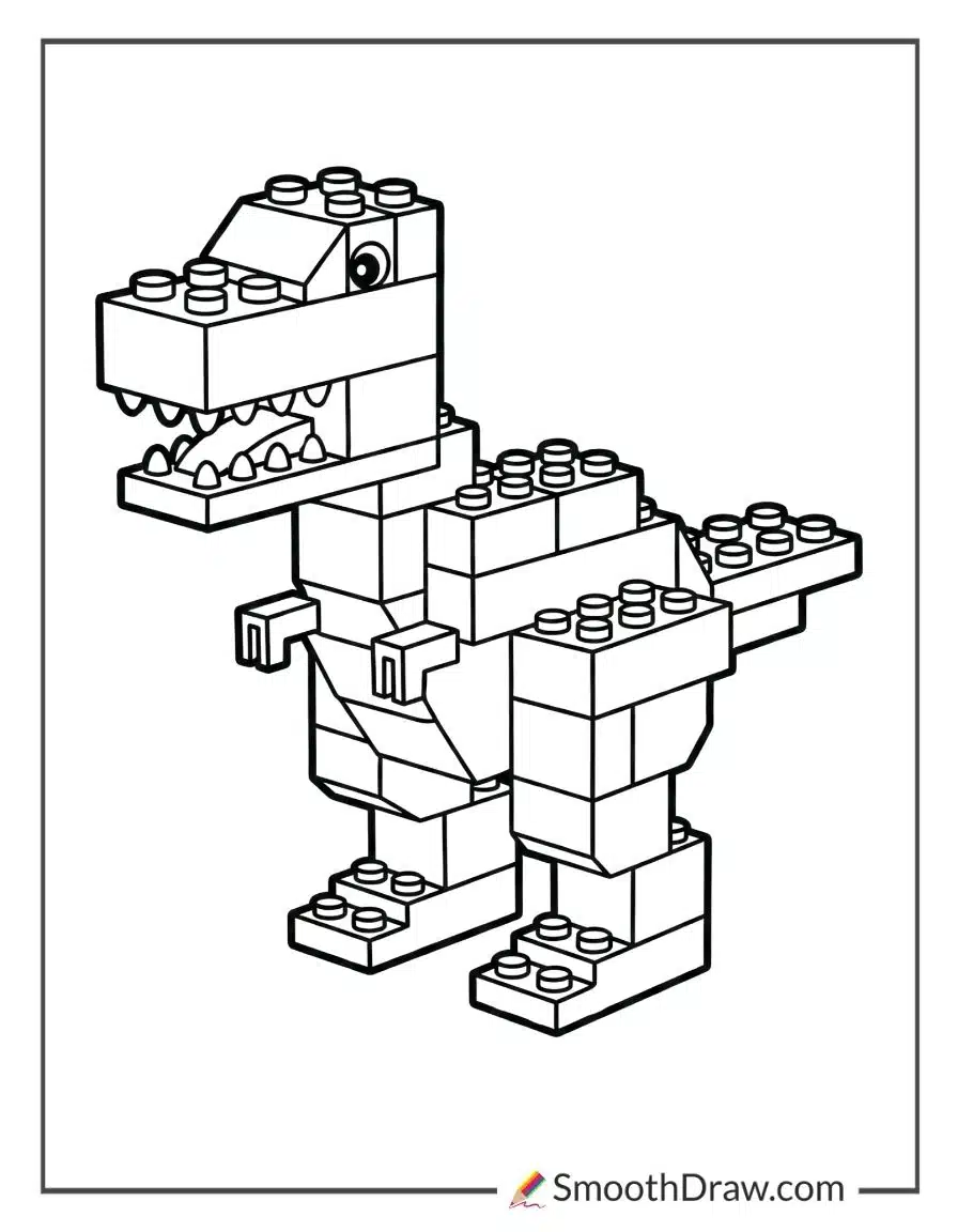 Lego T Rex Coloring Page