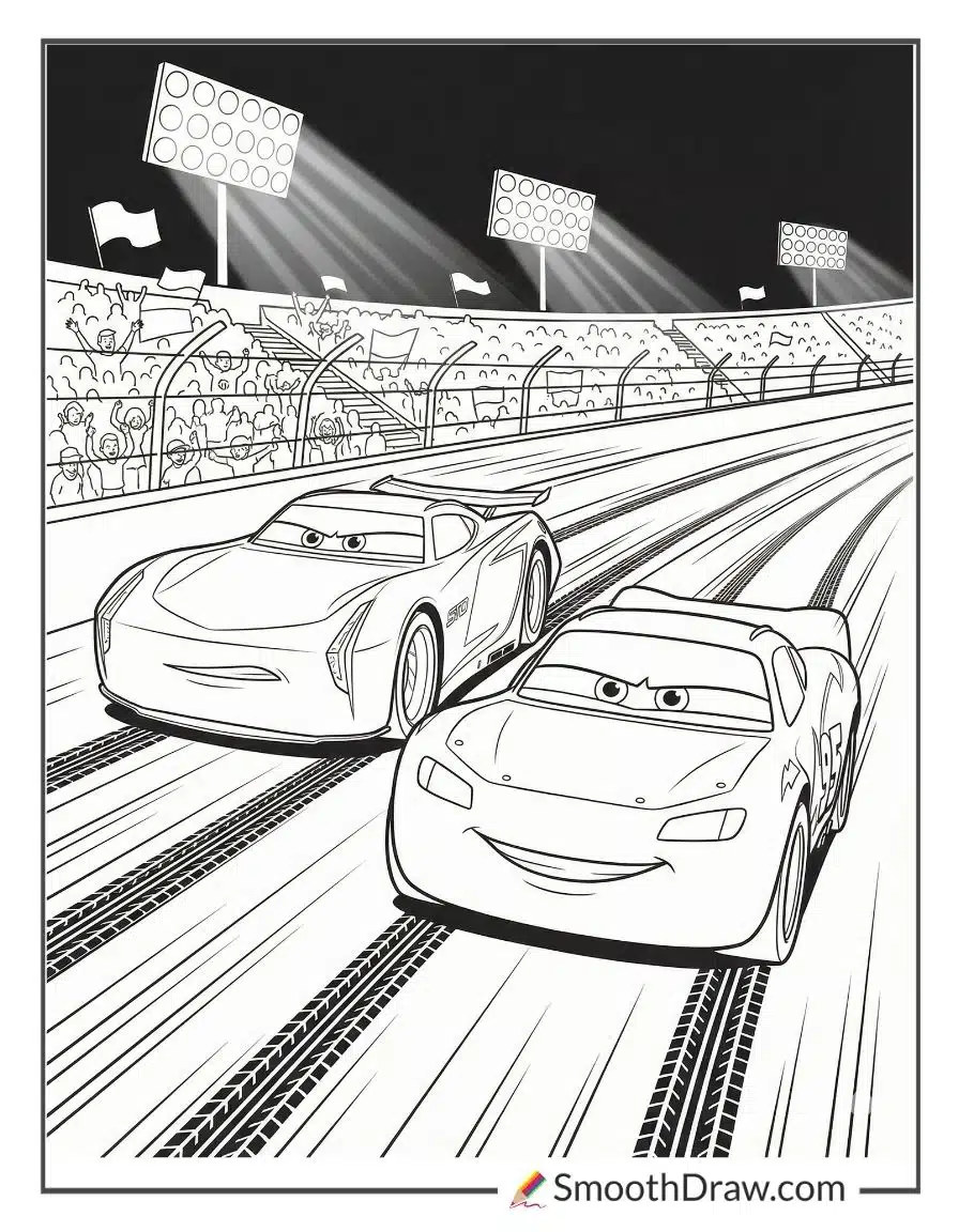 Lightning Mcqueen And Jackson Storm Coloring Pages