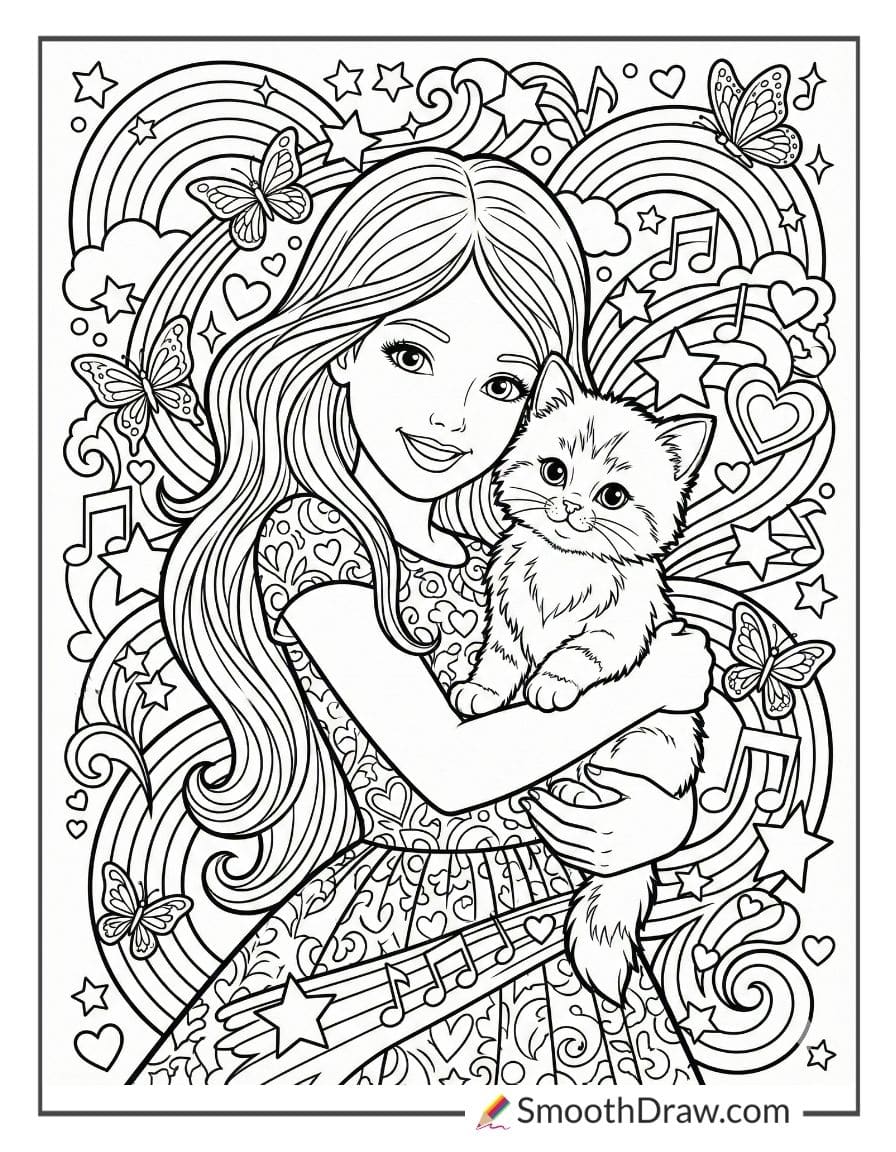 lisa frank girl coloring pages