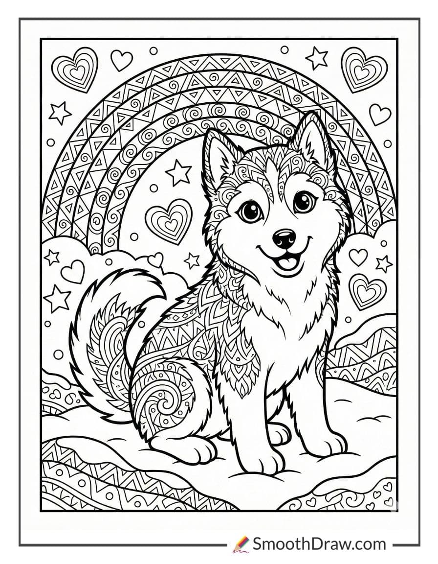 lisa frank husky coloring pages