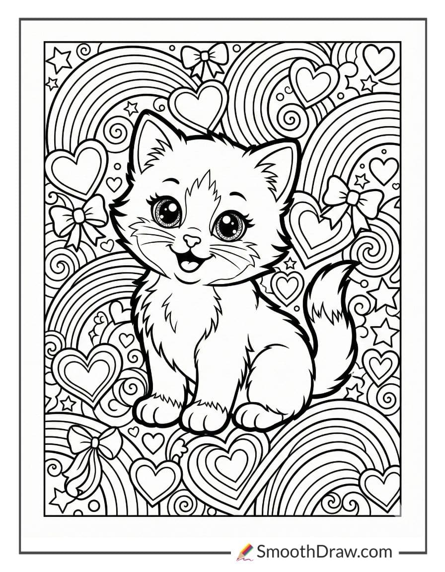 lisa frank kitty coloring pages