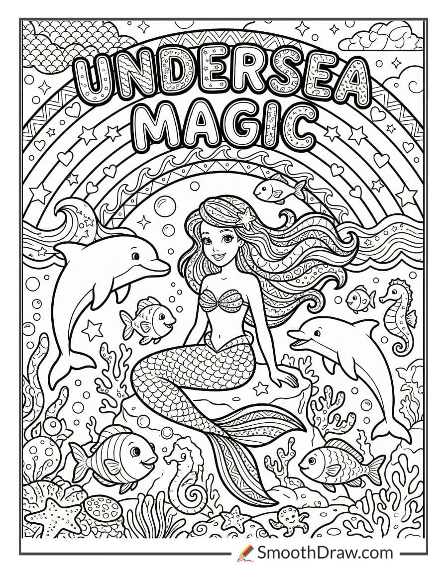 lisa frank mermaid coloring pages