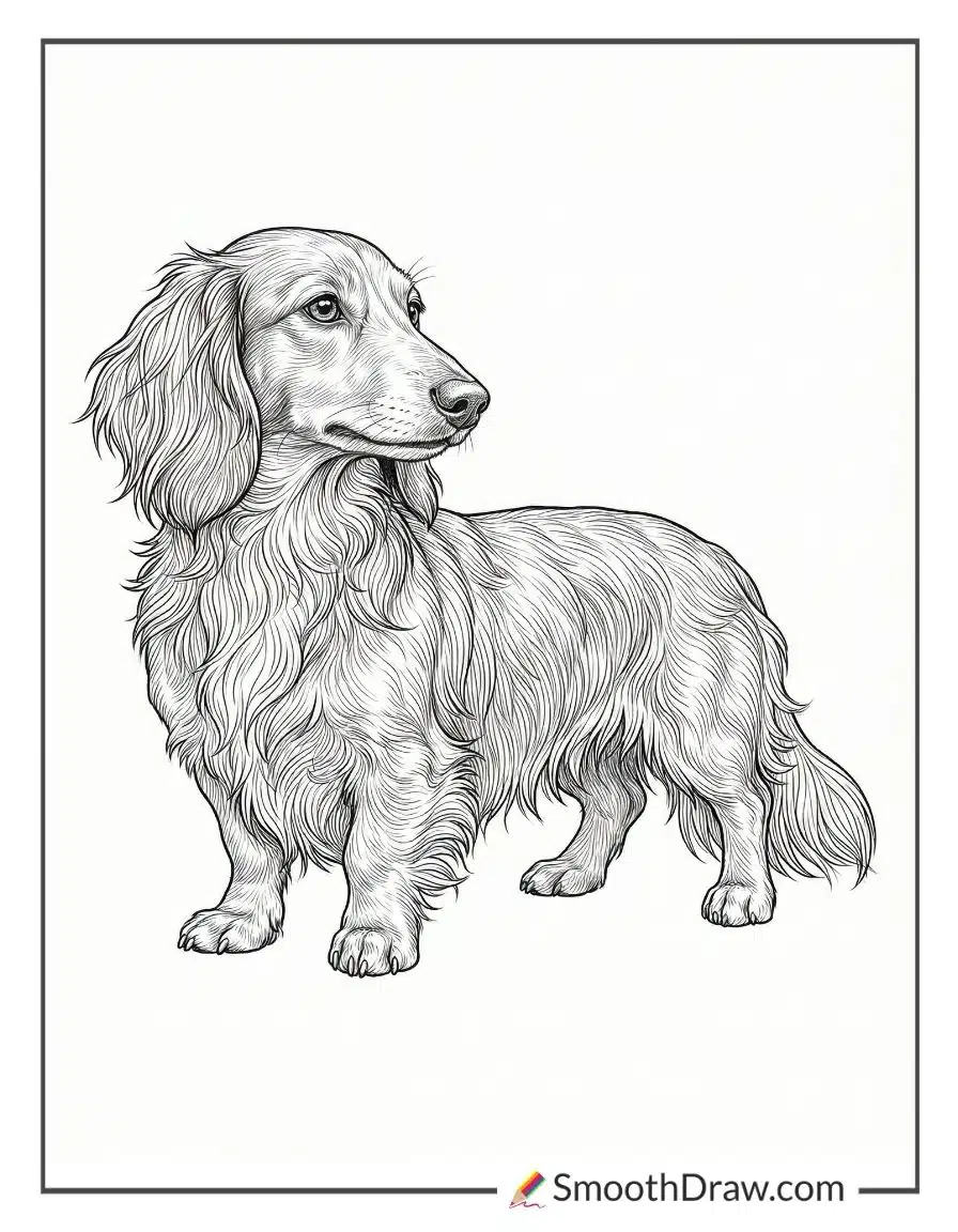 Long Haired Dachshund Coloring Pages