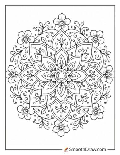 Mandala With Gentle Flowers