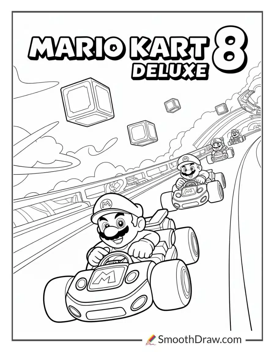 Mario Kart 8 Deluxe Coloring Pages