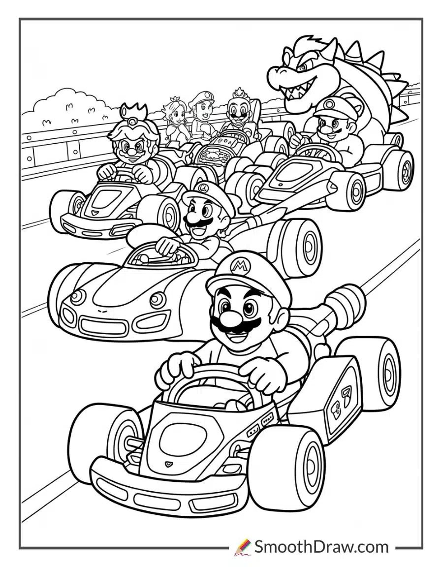 Mario Kart Coloring Pages All Characters