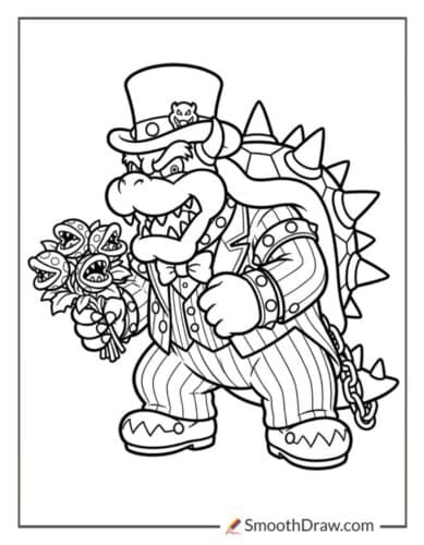 Mario Odyssey Bowser Coloring Page