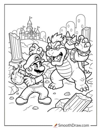 Mario Vs Bowser Coloring Pages