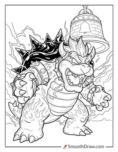 Mario Wiki Fury Bowser Coloring Page