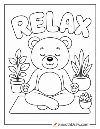 Meditating Teddy Bear On Mat