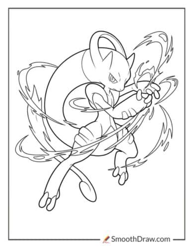 Mega Mewtwo Coloring Page